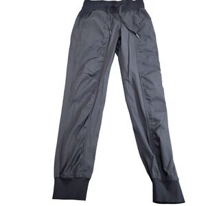 Lululemon Jogger Pants Womens 29 Black Striped Elastic Tapered Yoga Athletic
